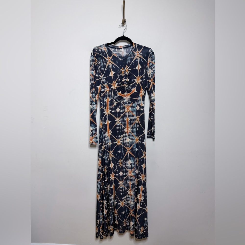 Ulla Johnson Naia Ruched Printed Jersey Midi Dress - Picture 4 of 7
